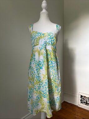 BIANCA NYGARD Cotton Summer Preppy Sweatheart Polka Dot Y2K Babydoll Dress Sz 6